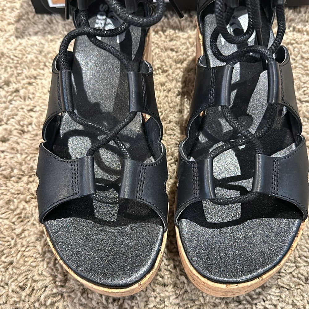 Sorel Cameron Flatform Lace black 8.5 Women’s sandals - Picture 8 of 8